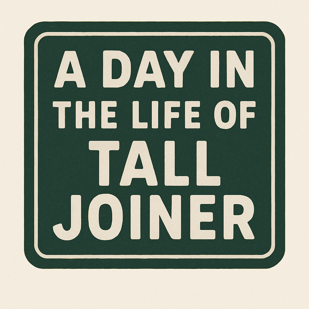 A logo that reads A Day In The Life of Tall Joiner