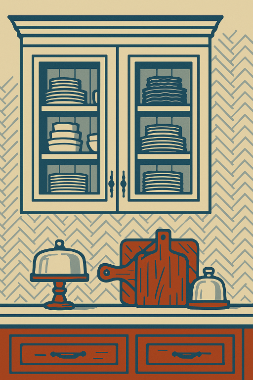 drawing of a kitchen cabinet that is too short, and was fixed by Tall Joiner