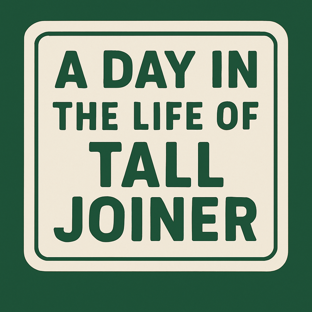 A text that says A Day In the Life Of Tall Joiner